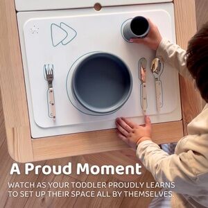 Kids' Montessori Table Setting Silicone Placemat (Set of 2) BPA-Free